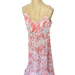 5|48  women's maxi dress size large coral blue and pink‎ Photo 1