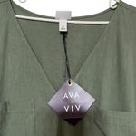 Ava & Viv Soft Utility Jumpsuit Green Belted Sz 3X NWT Neutral Minimalist Casual Photo 3