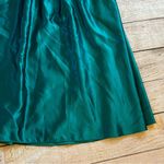 Vintage 1980s Fit and Flare Prom Dress Teal Fitted Bodice Lace Long Sleeve Bow Green Size 14 Photo 6