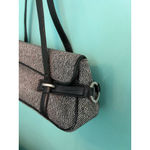 Ann Taylor Shoulder Bag Black Tweed with Faux Leather Trim Top Handle Pur Photo 4