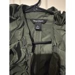 White House | Black Market  Green Zip Rain Coat Utility Ruffles Large Photo 1