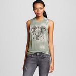 Fifth Sun Womens  Cow Skull Sleeveless Top - Sz XS Photo 0