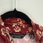 Susan Graver  Red Floral Turtleneck Long Sleeve Shirt Preppy Office Women Plus 1x Photo 2