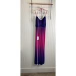Onyx Nite Formal Dress Ombre Pink Purple V-Neck Strappy Wedding Event Size 14W Photo 2
