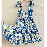 NWT No Pise La Grama Tiered Papelon Mini Dress Orquidea Azul Print Womens Size 0 Photo 3