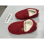 Womans Athmile Slipon Slippers 7/8 Red Sherpa Lined NWOT Photo 2