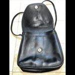 Coach Vintage  #9806 "Lindsay Bag" Black Leather‎ Crossbody W Strap Damage Photo 2