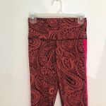 Aerie  AMERICAN EAGLE Chill Play Move Leggings Coral Burgundy Red Paisley Cropped Photo 2