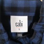 CAbi  Aberdeen Navy Black Plaid Button Up Shirt Ruffled Long Sleeve Women's Small Photo 3