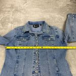 Christine Alexander Trucker Jacket Women L Blue Denim Rhinestone Mandala Crystal Size L Photo 7