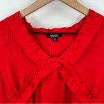 Oddy Red Ruffle Babydoll Tiered Dress Photo 4