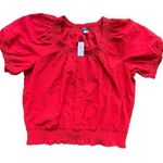 Old Navy NEW  Red Size XXL Tall Seersucker Balloon Sleeve Top Photo 0