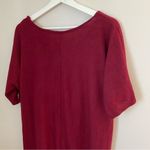 Forgotten Grace Top High Low Tie Front Soft Comfy Short Sleeve Dark Red Casual Photo 5