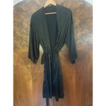 Carolina Herrera CAROLINA HERERRA Good Girl Satin Kimono Bath Robe Black Gold One Size Photo 1