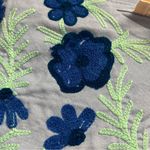 Gaby & Gracie Embroidered Boho Peasant Midi Dress S Flutter Sleeve Tiered Blue Photo 6