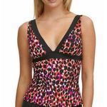 DKNY Women's Animal Print Tankini Top Medium Photo 0