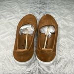 Minnetonka  Women's Gabi Suede Round Toe Slip-Ons in Brown Photo 5
