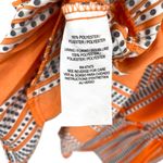 Taylor Stripe Print Orange Fit and Flare Dress Elbow Sleeve V Photo 9