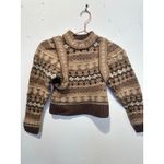 SEA NEW YORK Brown 100% Wool Fair Isle Knit Long Sleeve Sweater Finja sz XS Photo 2