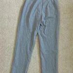 ZARA Light Gray High Waisted Pleated Tapered Leg Cropped Office Career Size XS Photo 3