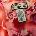 Caribbean Joe Cute Y2K pink lotus fairy stretchy top tropical gold short sleeve Photo 3