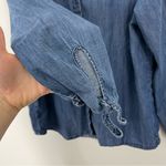 Madewell Denim Tie Sleeve Shirt Size Small Blue Buttondown Photo 4
