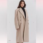 House Of CB  Carter Oatmeal Double Breasted Coat size Medium Photo 6