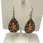 Colorful Teardrop Earrings pierced new Orange Photo 3