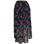 Urban Outfitters  Chiffon Pleated Skirt Size M Blue Floral High Low Hem Photo 3