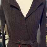 Marc Jacobs Lambs Wool Dark Brown Knitwear Cardigan with leather buttons size M Photo 1