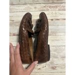 Meucci Woven Loafers Women's Size 7M Tassel Brown Leather Italian Photo 6