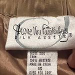 Diane Von Furstenberg  tan Pencil Skirt 100% silk. Lined. Size 16 Photo 4