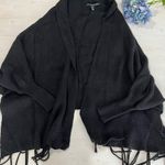 HYFVE  black fringe sweater wrap‎ size large Photo 0