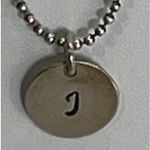 Silver‎ tone J initial charm Necklace Silver Photo 1