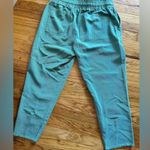 ZARA Elastic Waist Pull on Raw Frayed Hem Jogger Pants Green Large Photo 6