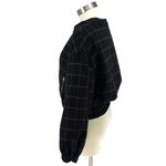 Line and Dot Line +‎ Dot Womens Check Print Full Zip Long Sleeve Bomber Jacket Black Small Photo 2