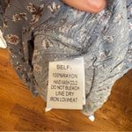 Prómesa PROMESA NWT Floral Light Blue Gray boho smocked ruffle dress L bell sleeves Photo 4