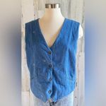 Vintage Snowman Appliqué Denim Vest – Size L – Holiday Winter Layer whimsical Photo 1