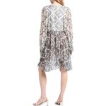 Chloé Silk Crepon Tunic Mini Dress Gray‎ Beige FR40 US 8 Photo 1