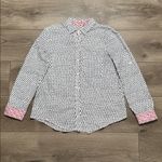 Holding Horses Anthropologie  Floral Button Down Blouse Navy Cream Size 6 Photo 2