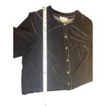 August Max Woman 20W Black Velvet Button Front Cardigan Top Evening Soft Luxe Photo 5