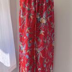 Red Floral Print Square Neckline Sleeveless Muumuu Midi Dress Photo 5