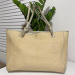 Tory Burch  York straw tote bag shoulder work career travel laptop sleeve Photo 0