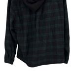 Disturbia Trellis Hooded Pocket Wool Blend Check Shacket size 14 NWOT Detachable Black Photo 8