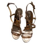 Nine West Metallic Platform Crystal Clear Heels. Copper Strapping WORN ONCE. Photo 11