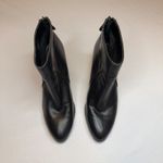 Adrienne Vittadini  Black Leather Ankle Boots Block Heel Chic Trendy Zip Size 8M Photo 3