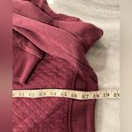 L.L. Bean Size XS Burgundy Quilted Mock Neck Quarter Zip Sweatshirt Leather Pull Red Photo 8