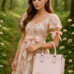 Kate Spade Medium Satchel Peony Blossom Pink Saffiano Leather NWT Photo 0