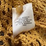 Anthropologie Angel of the North dark yellow open knit short sleeve top size S Photo 8