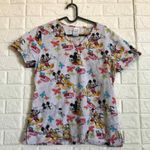 Disney  Mickey Mouse Pluto I ❤️ best friends scrub Top Women's Size M Scrubs Photo 1